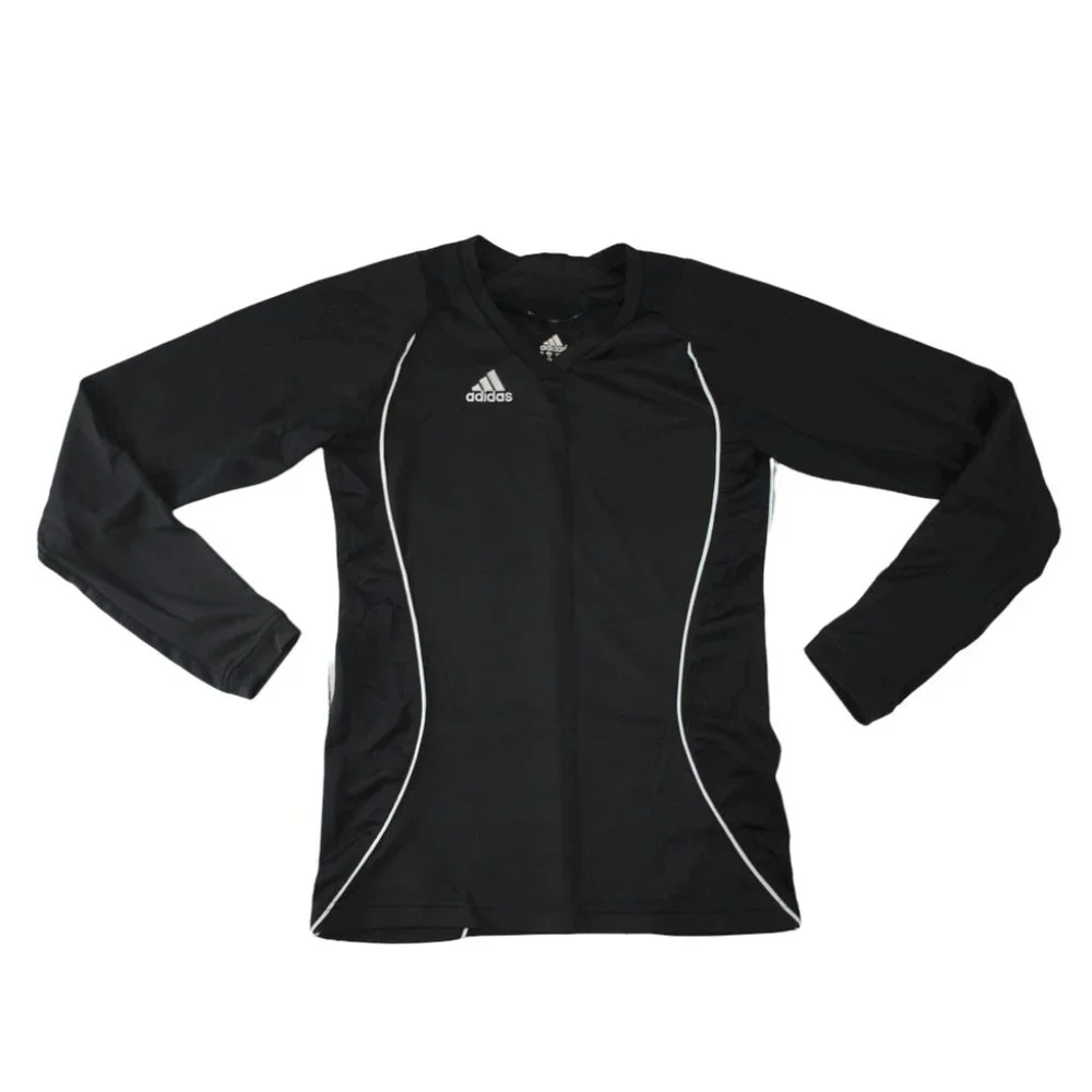 Adidas Team Performance Clima Cool Black White Lines Long Sleeve Size Youth XS - Picture 1 of 4